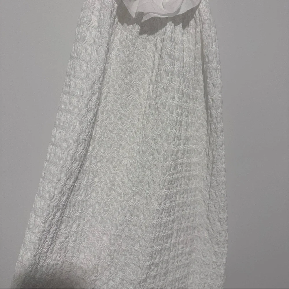 Zara Kids Girl Textured Floral Appliqué Dress - White - Picture 5 of 9